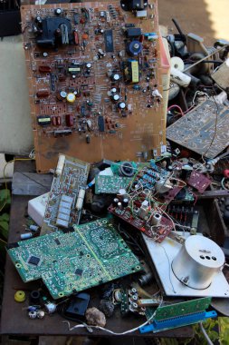 Eski nadir elektronik bileşenleri ile rastgele decompos arka plan