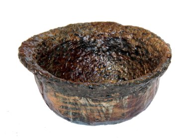 Vintage papyemaşe azme kağıt sepeti el yapımı, boya ve var kaplı