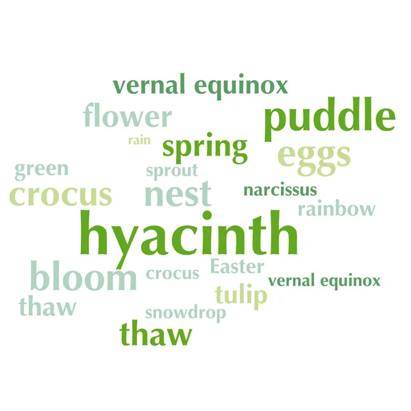 cloud of words list about spring season