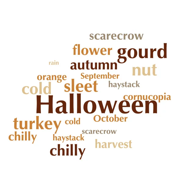 cloud of words list about autumn season