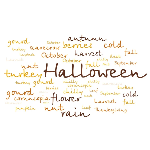 cloud of words list about autumn season