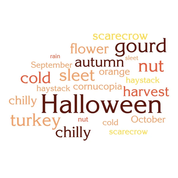 cloud of words list about autumn season