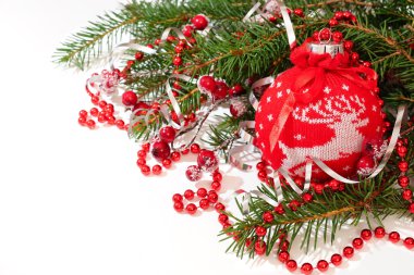 Noel kartı ile bir kırmızı top