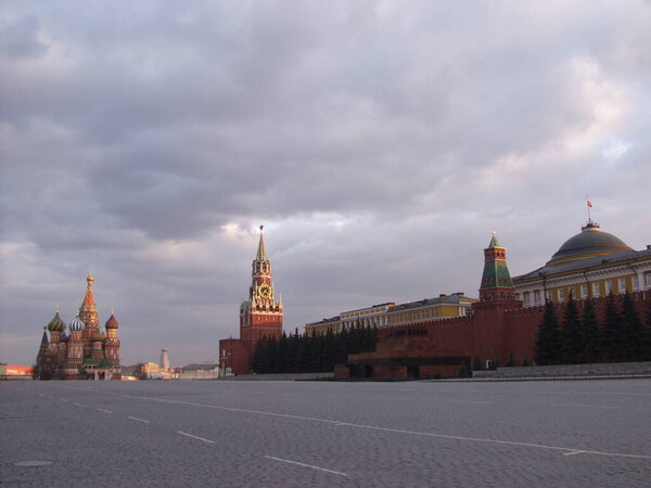 Empty Red Square in Moscow