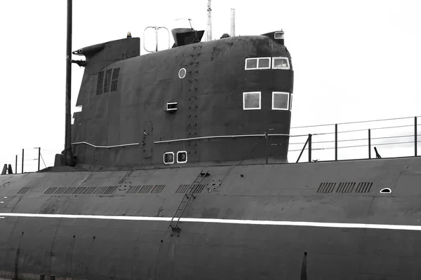 Submarino Militar Elétrico Diesel Superfície Água — Fotografia de Stock
