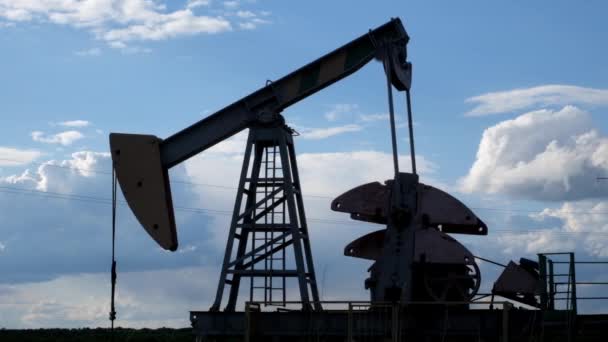 Нефтяная Вышка Установка Нефти Сланцевого Газа — стоковое видео