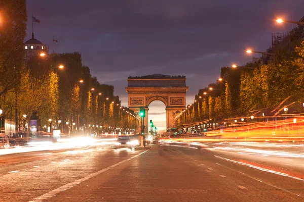 Arch of Triumph 's nachts, Parijs, Frankrijk — Stockfoto