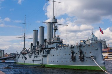 Kruvazör Avrora Saint-Petersburg 'da. Rusya