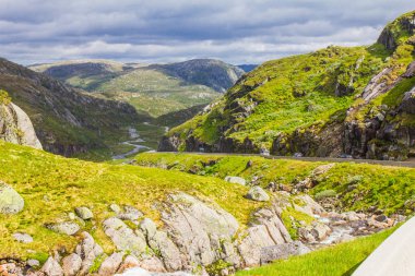 güzel manzara yaz yolda. Forsand, Rogaland, Norveç