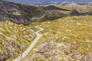 güzel manzara yaz yolda. Forsand, Rogaland, Norveç
