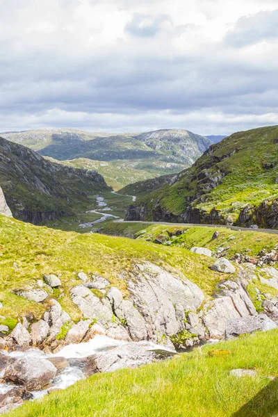 güzel manzara yaz yolda. Forsand, Rogaland, Norveç
