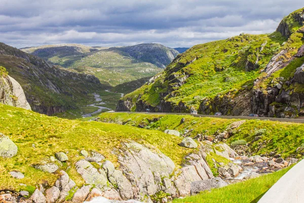 güzel manzara yaz yolda. Forsand, Rogaland, Norveç