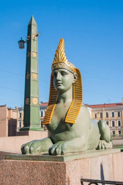 Sfenks Mısır köprü Fontanka Nehri, St-Petersburg, Rusya Federasyonu