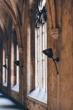 Prag Gotik başyapıt mimarisi. İç görünüm. Gotik pencere .