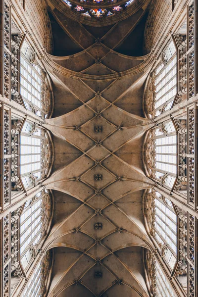The gothic masterpiece architecture of Prague . Internal view .