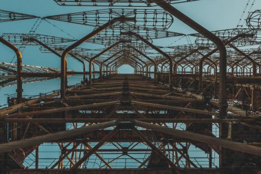 Chernobyl felaket. Terk edilmiş binalar. 