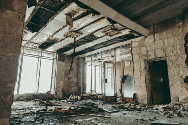 Çernobil, Ukrayna. Çernobil nükleer felaketinden sonra yaptı Pripyat şehir içinde terk.