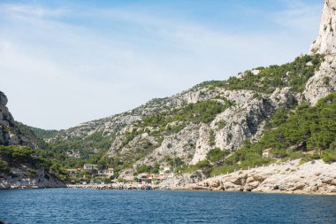 Calanque de Sormiou 'nun denizden güzel manzarası
