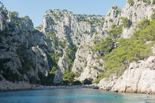 View of famous French fjords, Calanques national park, Calanque 