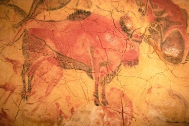 The Altamira Caves, Cantabria. Spanish rock art. It is the highest representation of cave painting in Spain clipart
