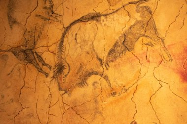 The Altamira Caves, Cantabria. Spanish rock art. It is the highest representation of cave painting in Spain clipart