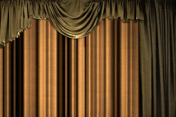 Background brown curtains — Stock Photo, Image