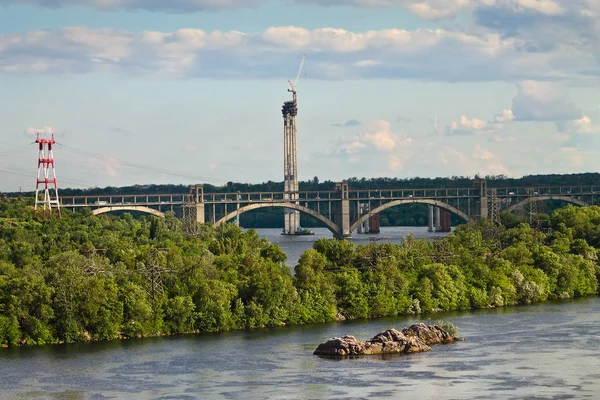 Bro över Dnepr — Stockfoto