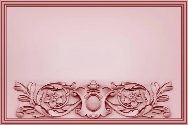 Horizonta Pink Background Decorated Bas Relief — Stock Photo, Image