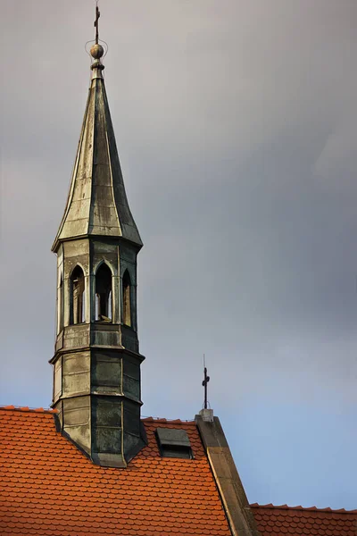 Spire Church Red Roof Sky Architecture Krakow Poland — Stock Photo, Image