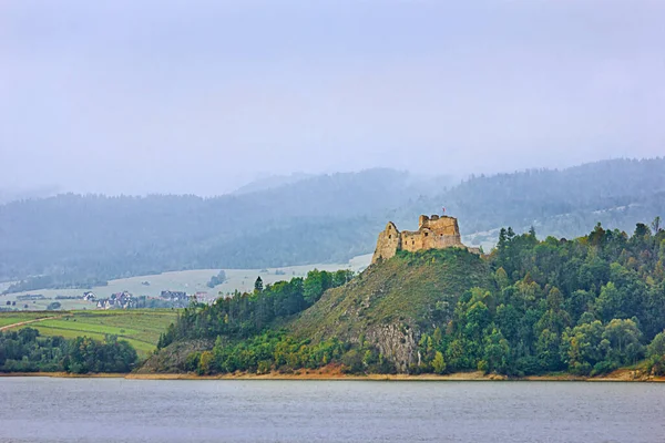 Nedzice Polonya Avrupa Daki Antik Dunajec Kalesi Bulutlu Bir Günde — Stok fotoğraf