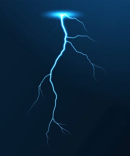 Lightning bolt, thunder strike realistic vector illustration. — Stock Vector