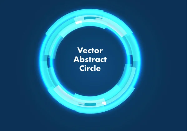 Абстрактное векторное кольцо в неоновом синем. Векторная иллюстрация . — стоковый вектор