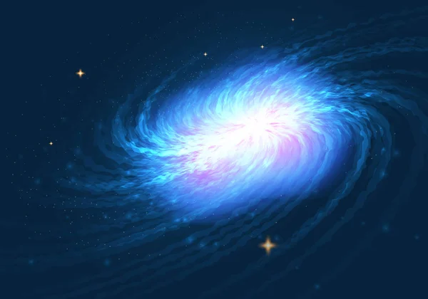 Galaxia azul abstracta con ilustración de vector de fondo de inicio — Vector de stock