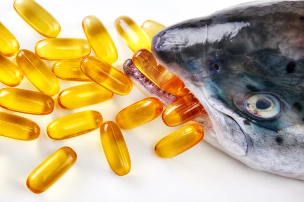 Omega-3 vitamin capsules — Stock Photo, Image