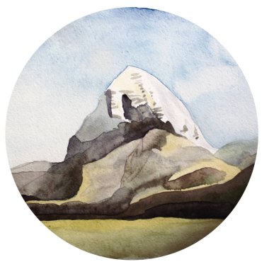 suluboya dağ suluboya resim