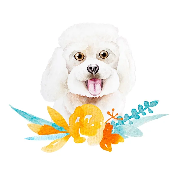 कुत्रा जल रंग प्रतिमा — स्टॉक फोटो, इमेज