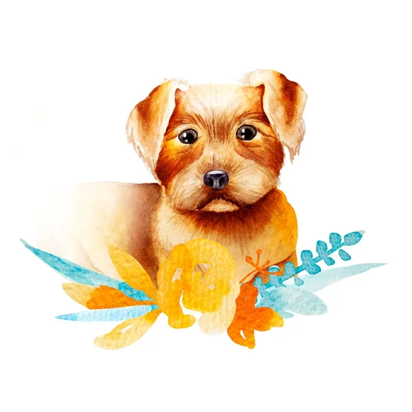 Kutya akvarell kép — Stock Fotó