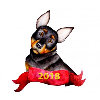 Köpek suluboya resim