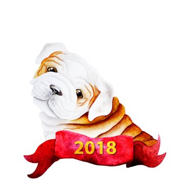 Köpek suluboya resim