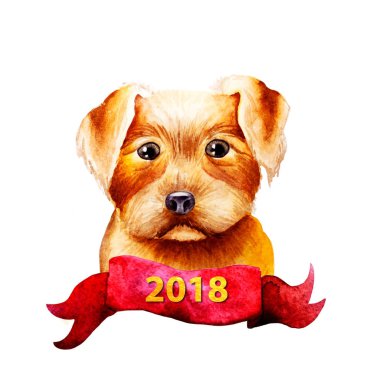 Köpek suluboya resim