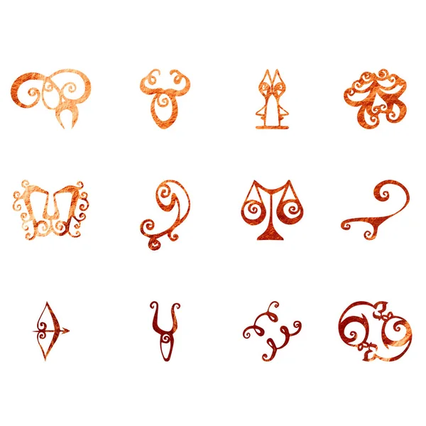 Horoscope texture of copper — Stock Photo, Image