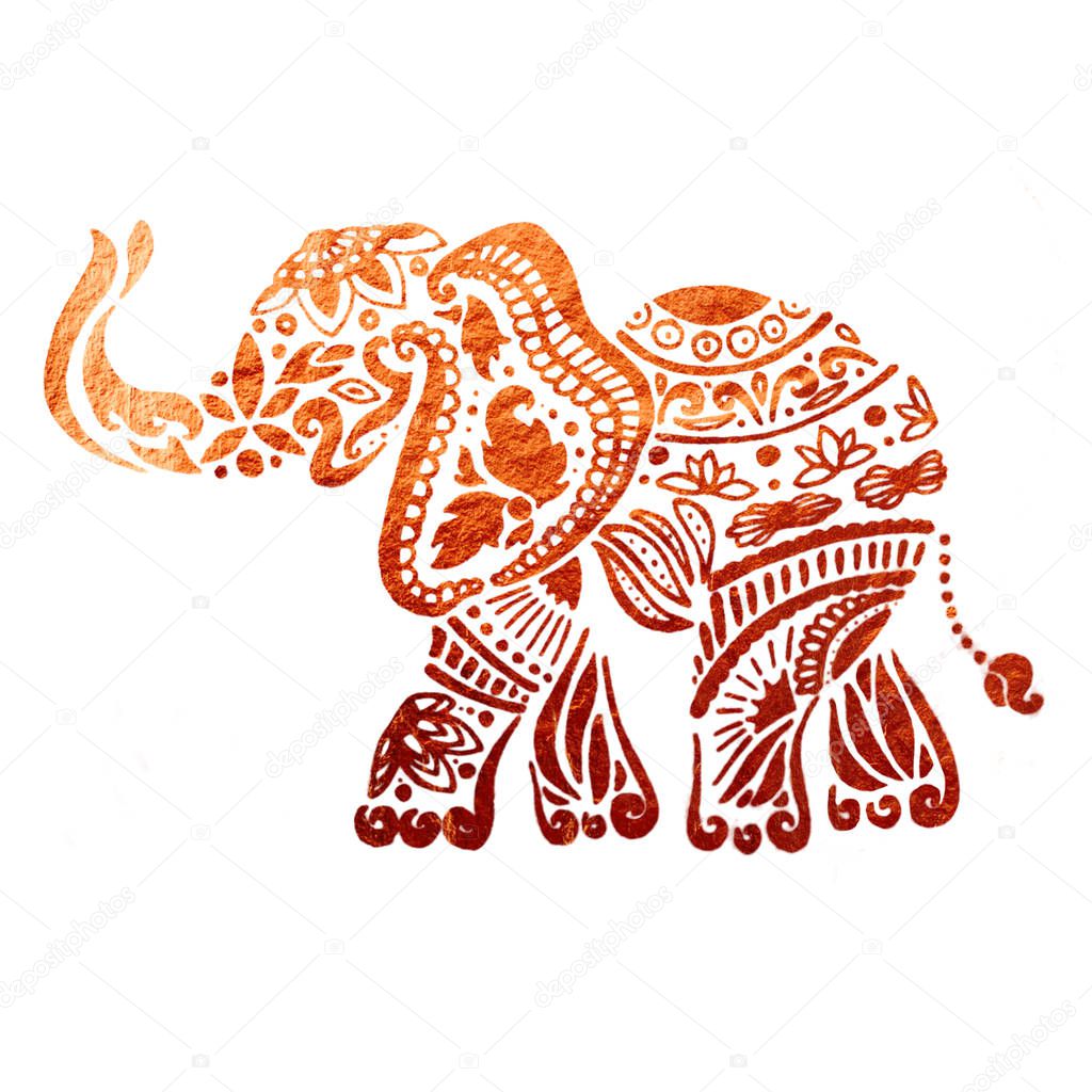 Elephant ornamental copper texture