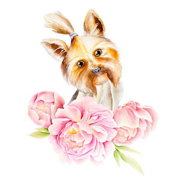 kart köpek ve çiçek