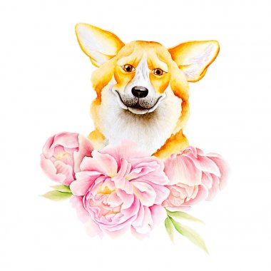 kart köpek ve çiçek