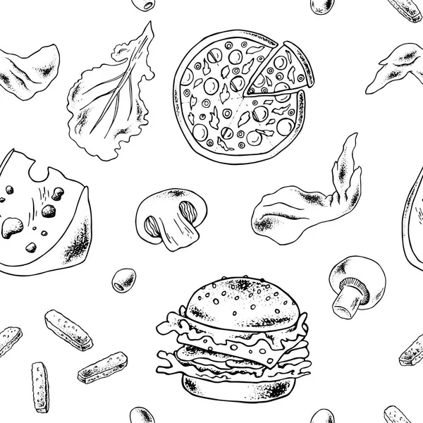 Doodle schets voedsel — Stockfoto