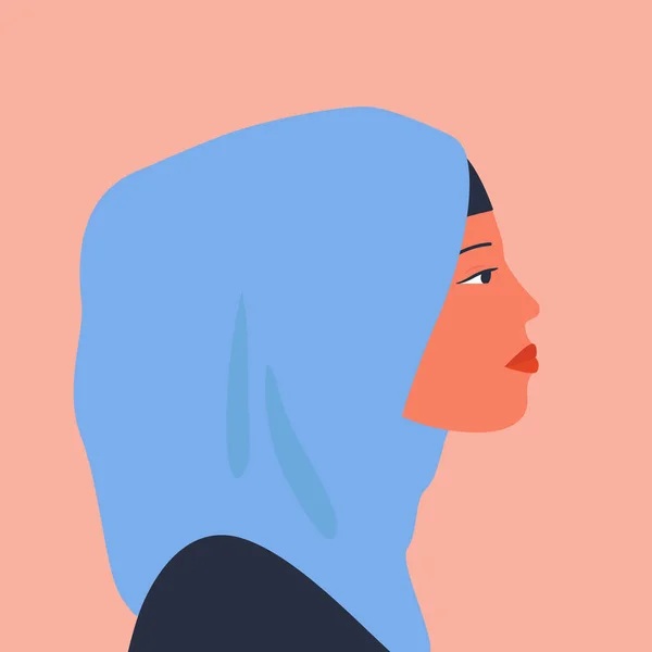 Avatar Medios Sociales Perfil Mujer Árabe Estilo Minimalista Moda Vectorial — Archivo Imágenes Vectoriales