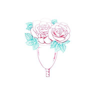 Adet vektörü illüstrasyonu sırasında kadınlar için hijyen ürünleri