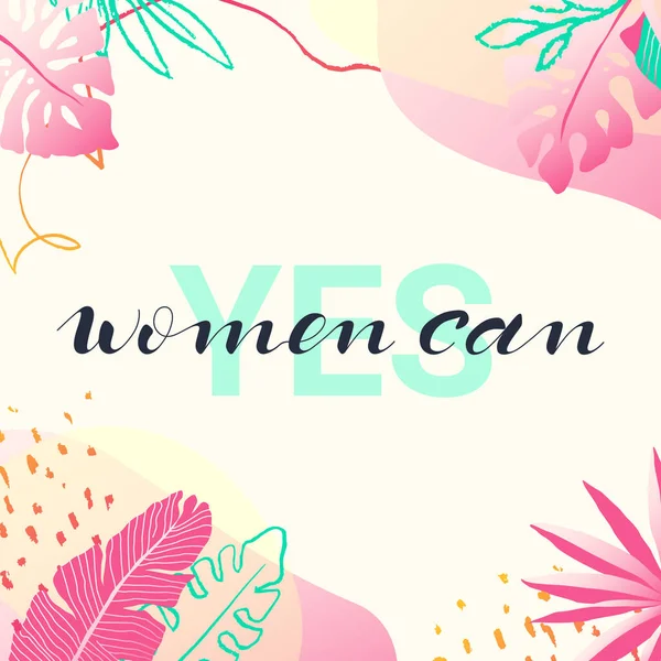 Vector Website Design Vector Symbol Woman Call Gender Equality Poster — Stock Vector