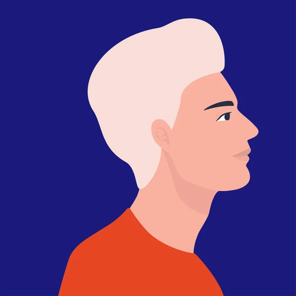 Avatar Des Médias Sociaux Profil Homme Européen Illustration Style Minimaliste — Image vectorielle