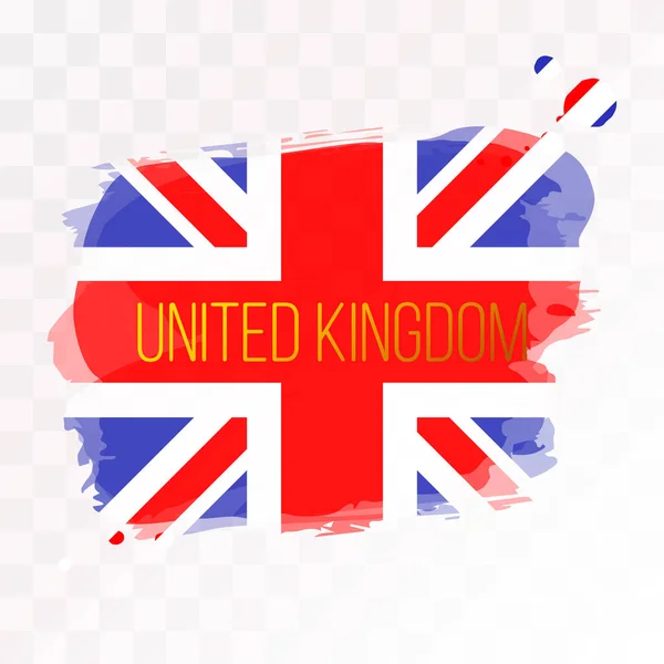 Flag United Kingdom Vector Illustration Texture Spots Isolated Background — Stock Vector